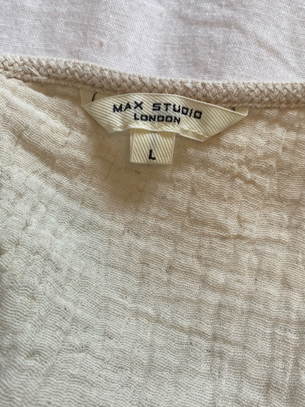 Max Studio Cream Textured Sleeveless Tank Top - Picture 5 of 5